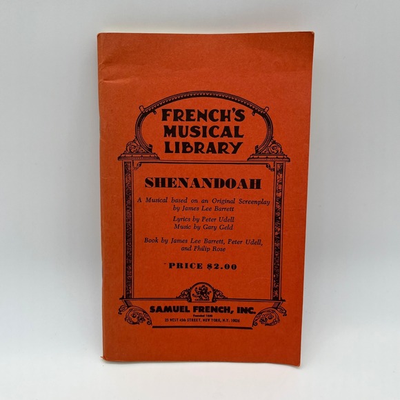 Samuel‎ French Shenandoah Musical Library Original Screenplay Book - Picture 1 of 5
